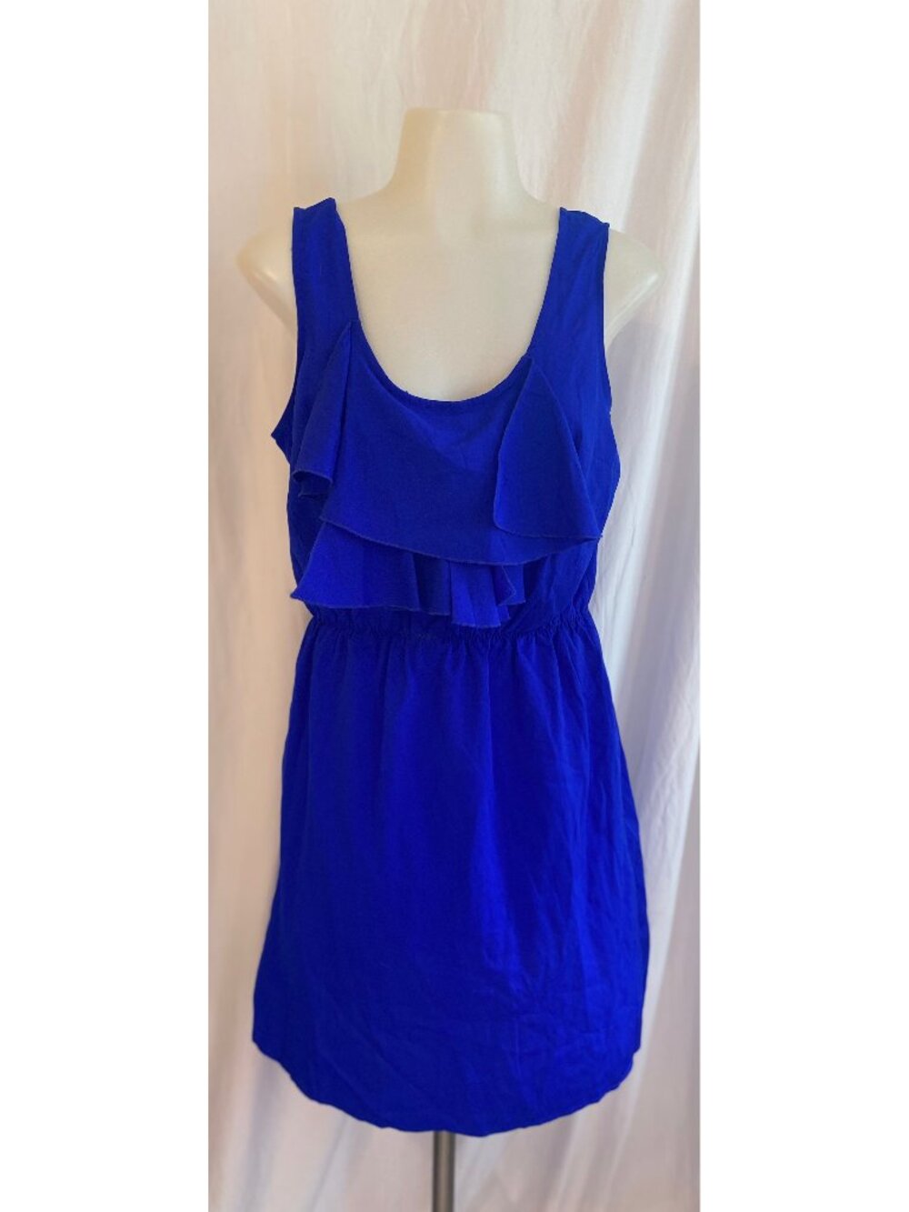Xtraordinary NWT Cobalt Blue Ruffle Back Sleeveless Mini Dress